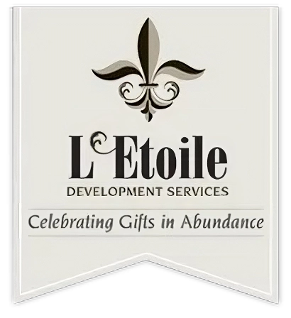 A banner that says l ' etoile development services celebrating gifts in abundance.